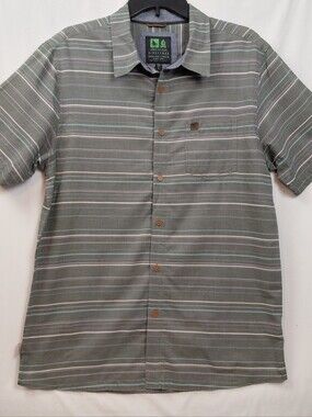 Hippy Tree Nomad Division Short Sleeve Button Up Shirt Men's Size Large Stripes